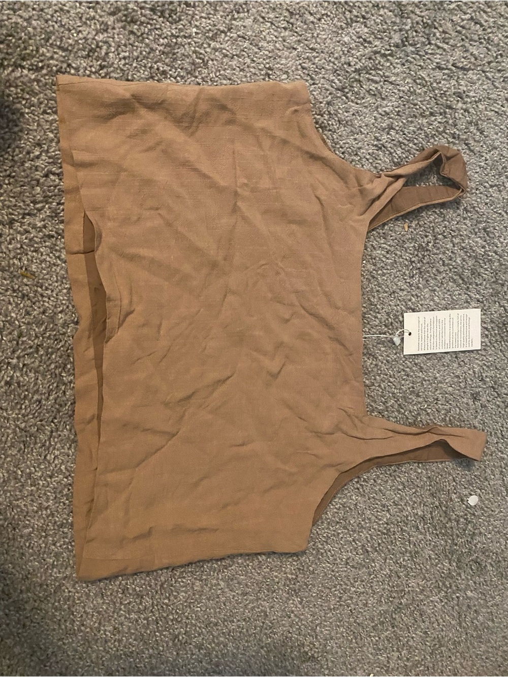 Brown Ribbed Tank Crop Top